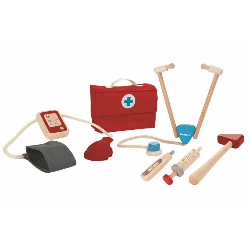 PlanToys ของเล่นไม้ 3451 Doctor Set ชุดกระเป๋าคุณหมอ เสริมพัฒนาการ สำหรับเด็กอายุ 3 ปี ขึ้นไป